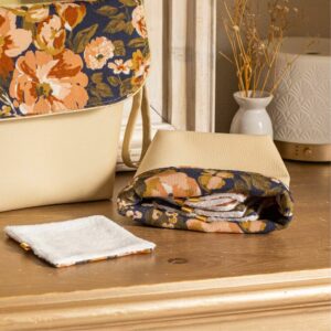 lingettes écologiques panière salle de bain bleu