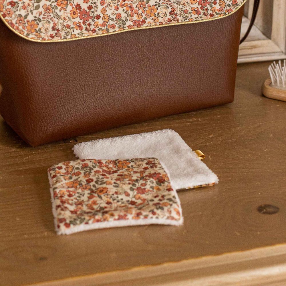 lingettes écologiques panière salle de bain marron chocolat
