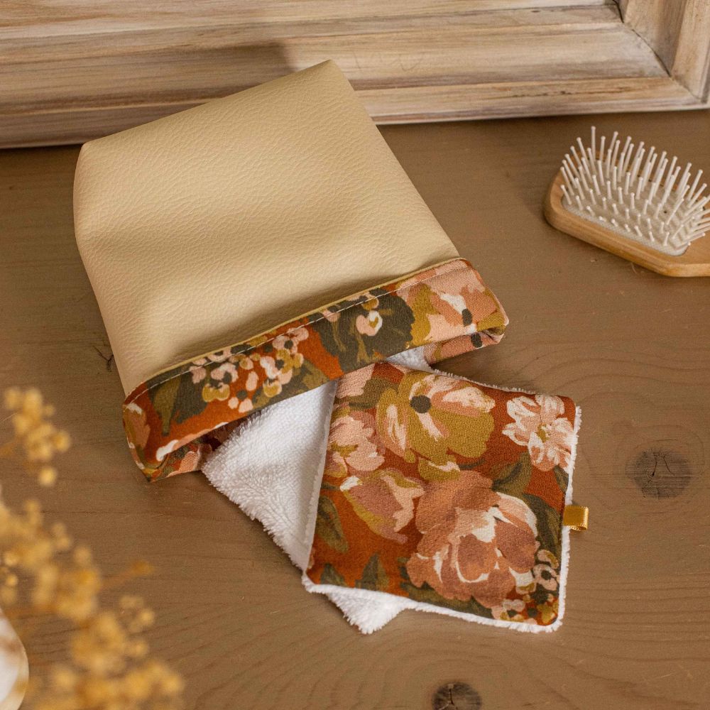 lingettes écologiques panière salle de bain terracotta