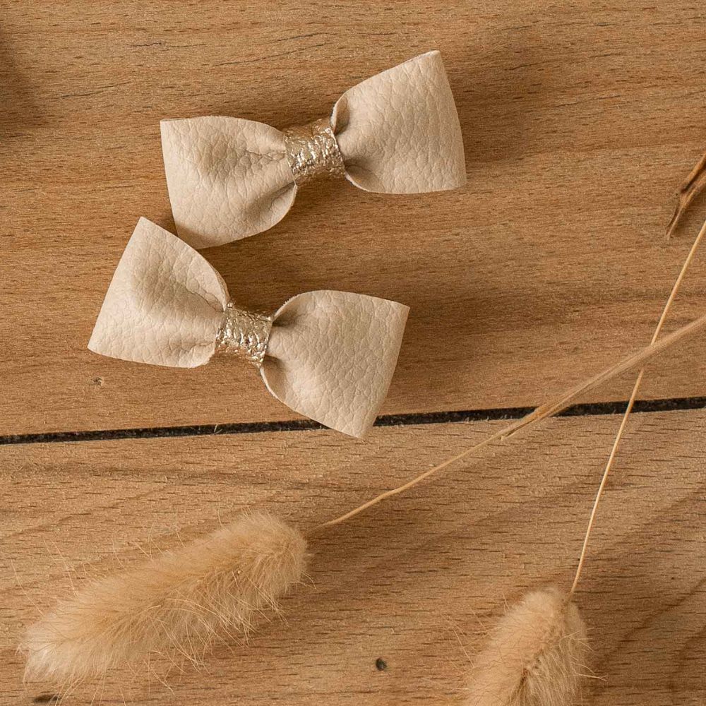 pinces cheveux fille noël doré or beige