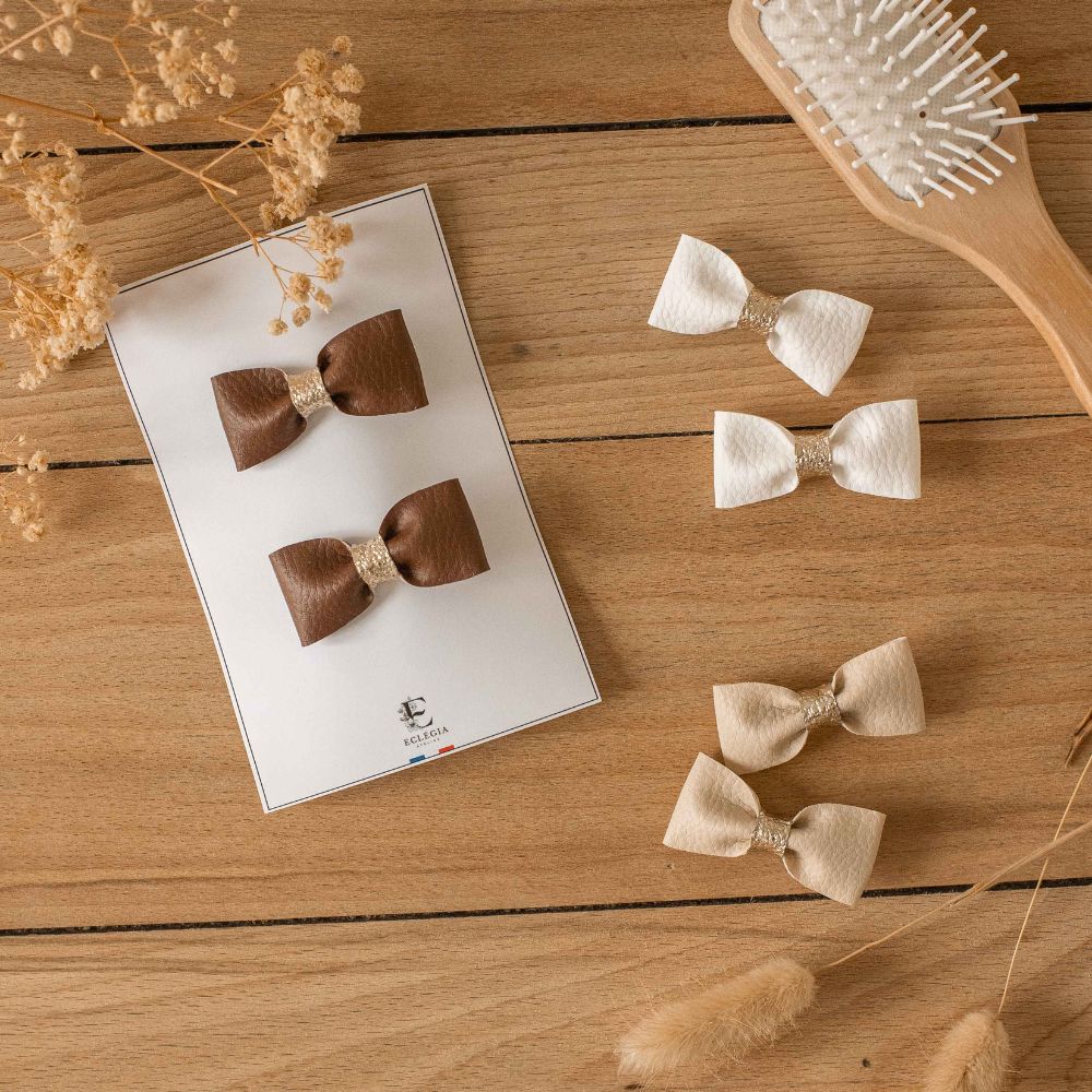 pinces cheveux fillette doré or élégant