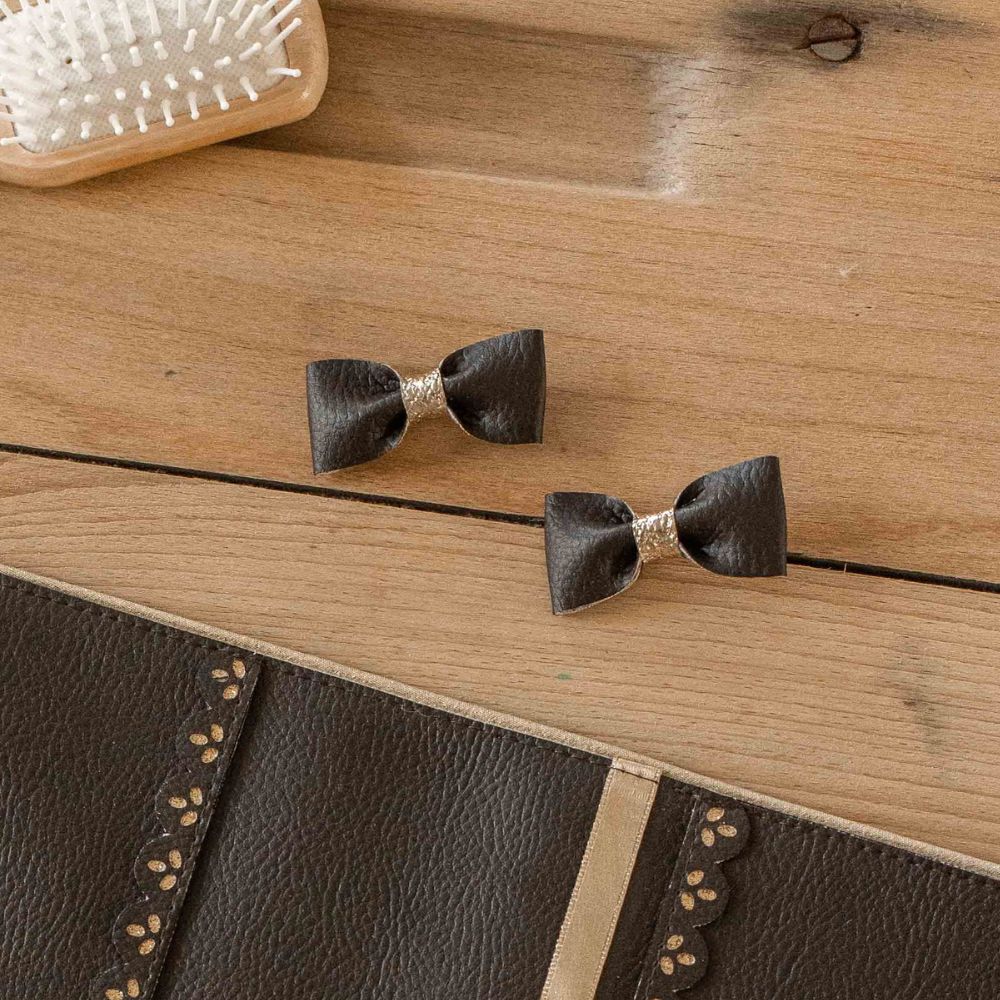 pinces cheveux fille chic élégant marron doré or