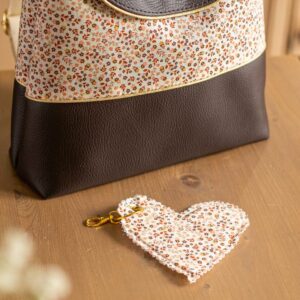 Porte clés tissu fleurs Sienne