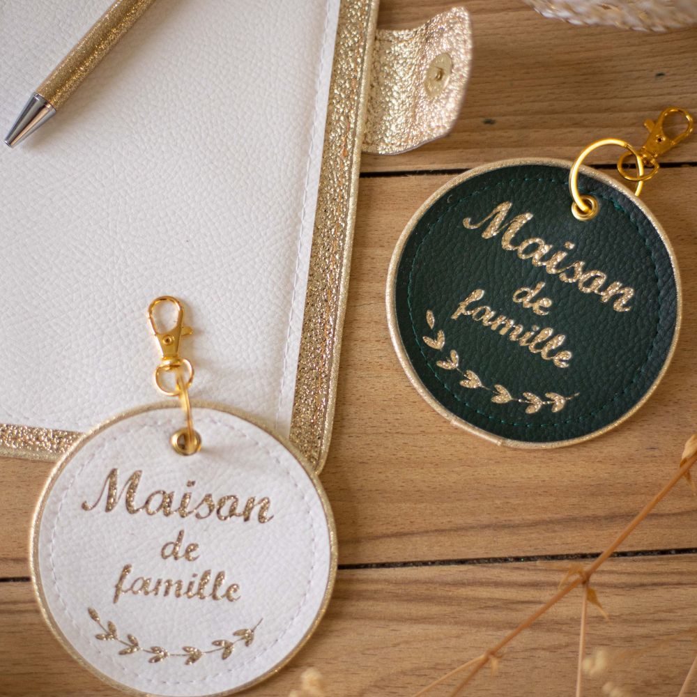 porte clés femme cuir doré or