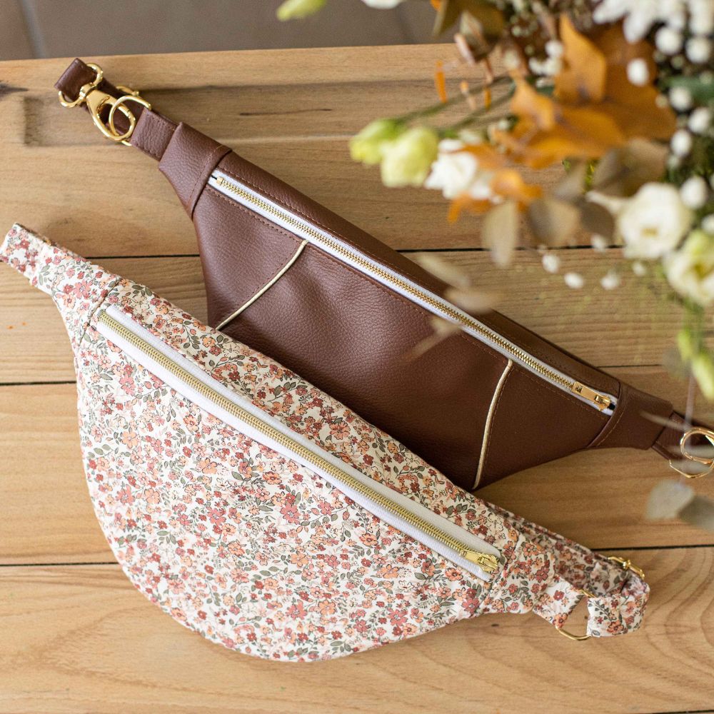 banane élégante femme cuir marron chocolat hiver