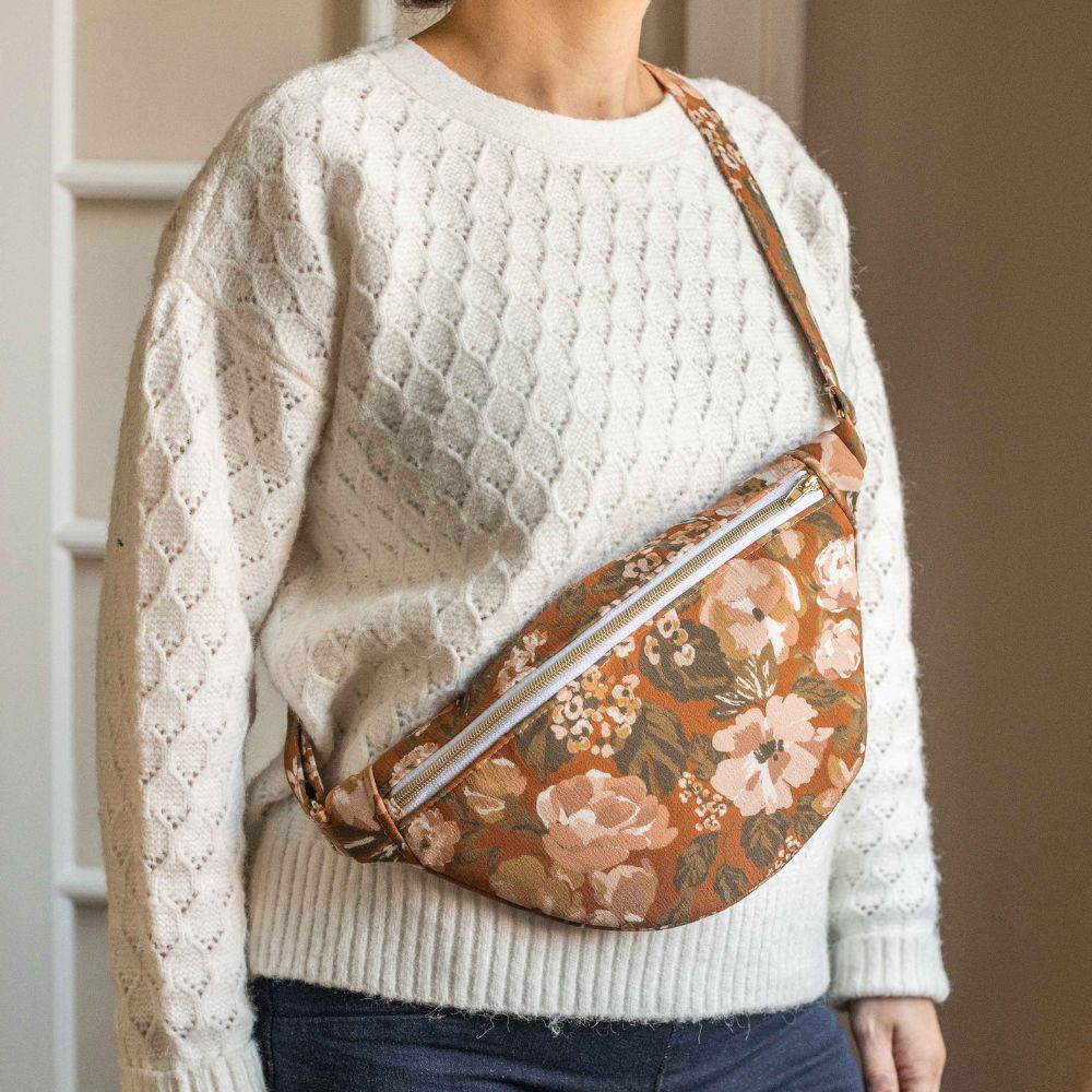 banane femme tissu retro vintage fleurs terracotta