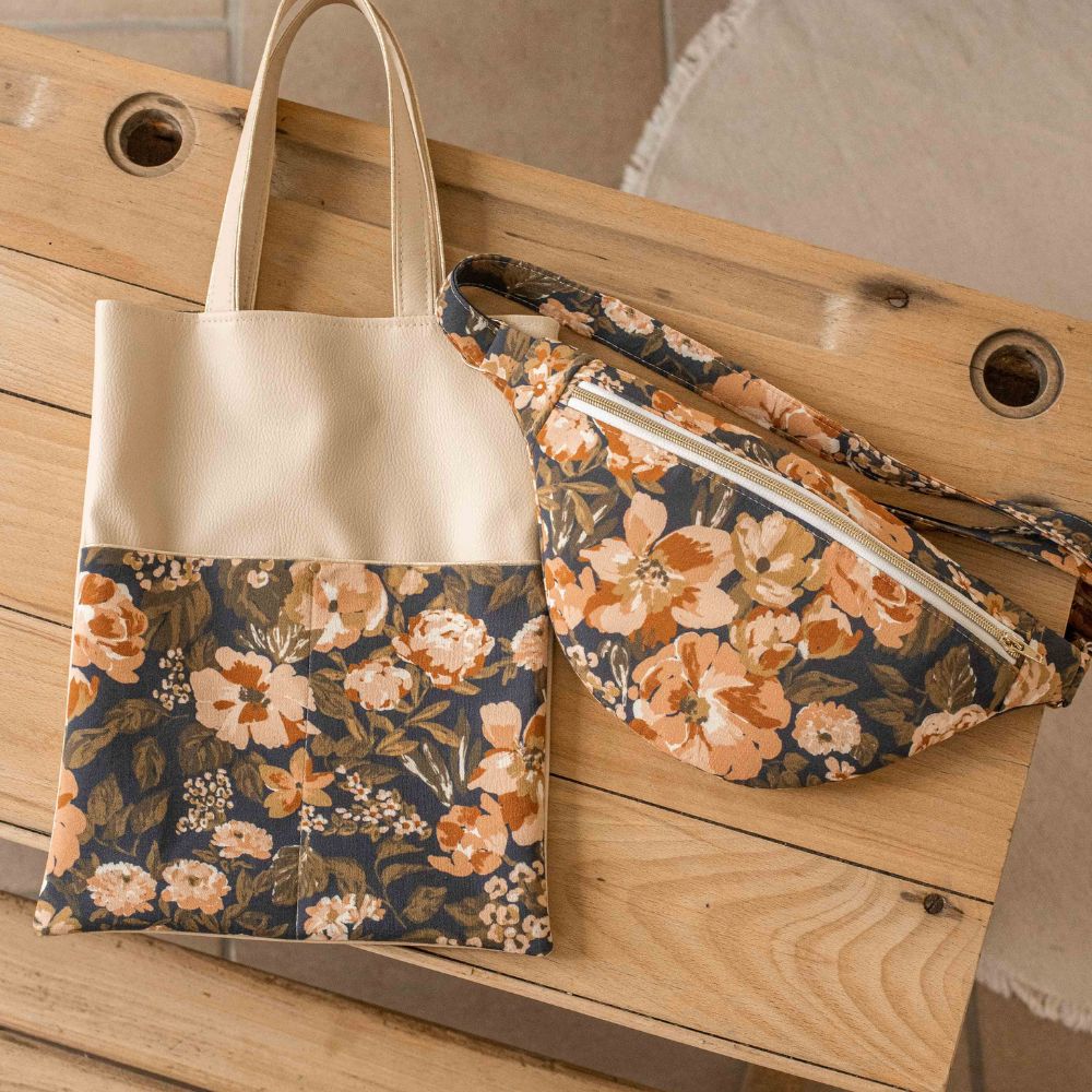 sac banane femme fleurs retro vintage