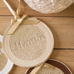 boule beige noël sapin doré or prénom