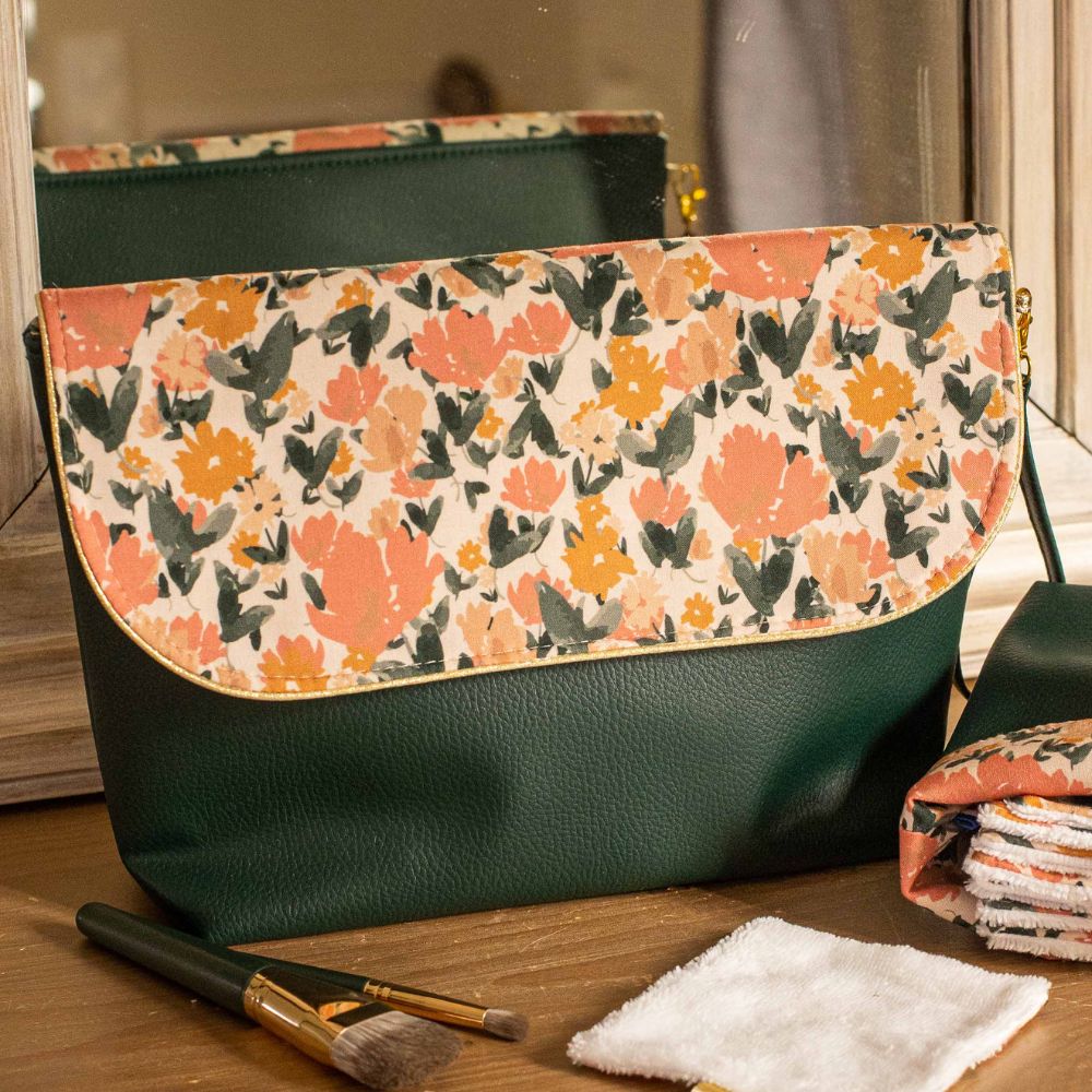 trousse toilette femme chic retro fleurs