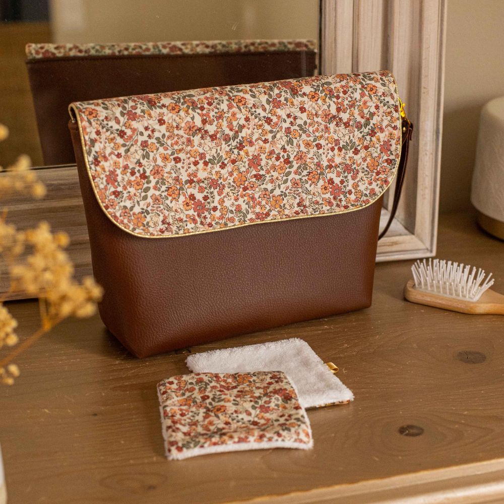 trousse toilette femme fille liberty vintage cuir