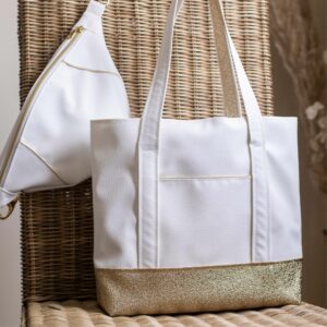 Cabas femme blanc cuir végan