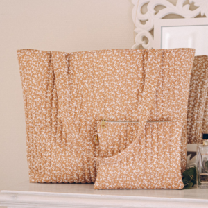 grand sac femme coton fleurs liberty week-end cannelle terracotta