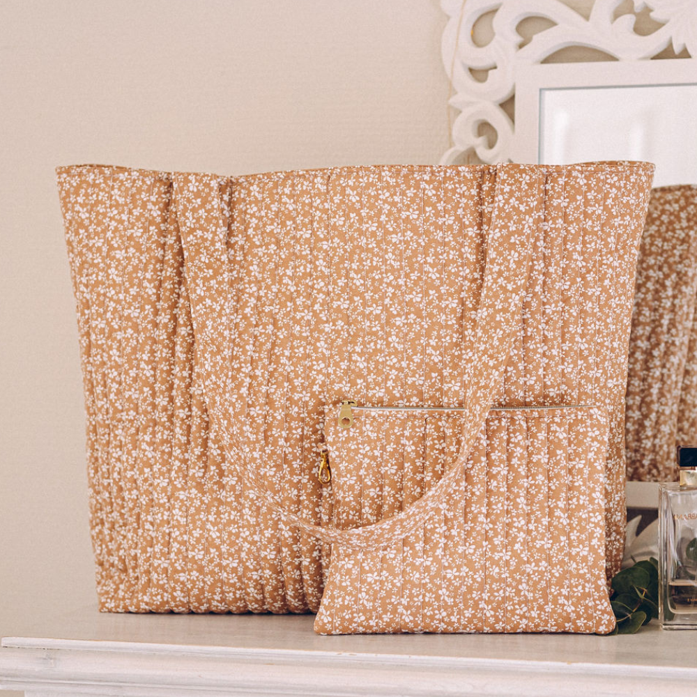 grand sac femme coton fleurs liberty week-end cannelle terracotta